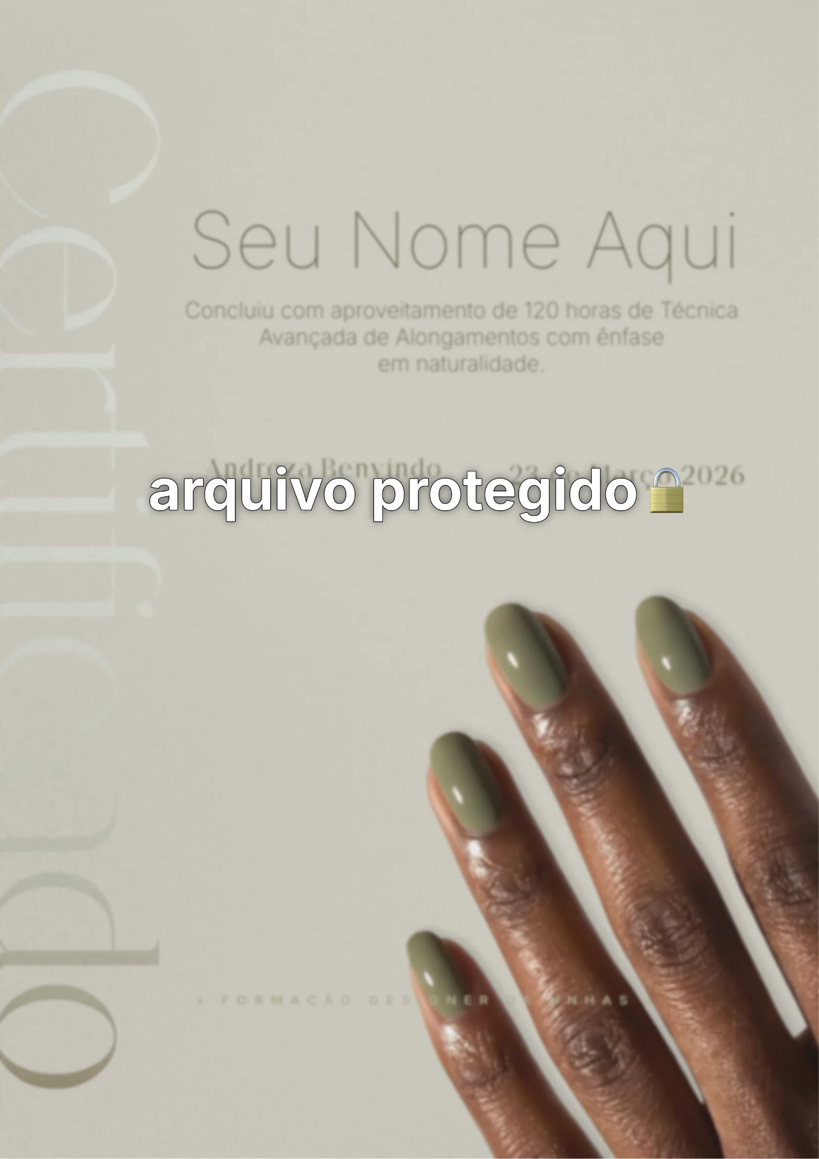 Certificado da Formação Designer de Unhas