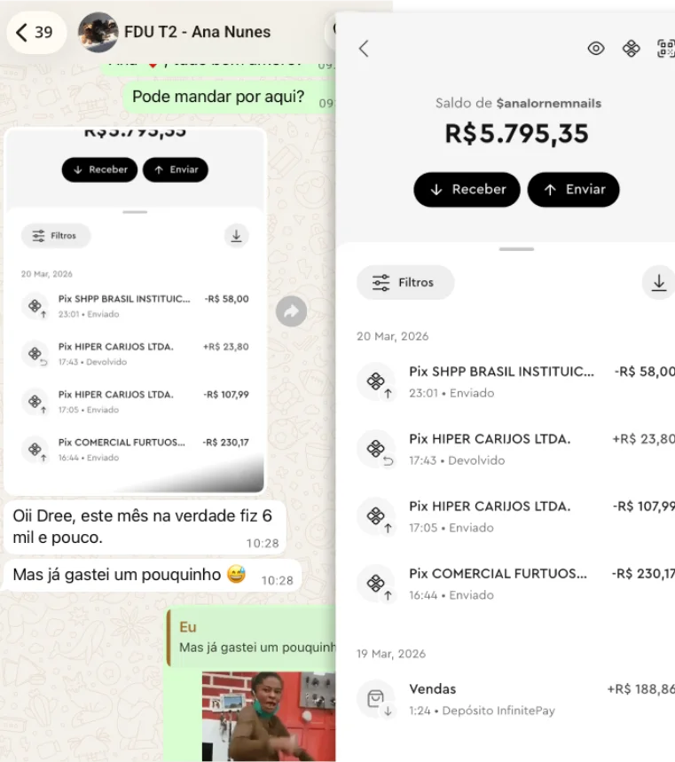 Conversa com Ana Nunes e saldo da conta