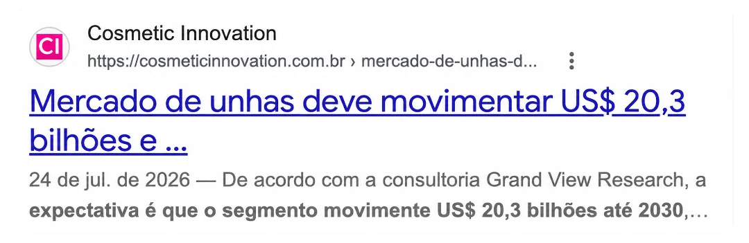 Cosmetic Innovation: Mercado de unhas deve movimentar US$ 20,3 bilhões até 2030