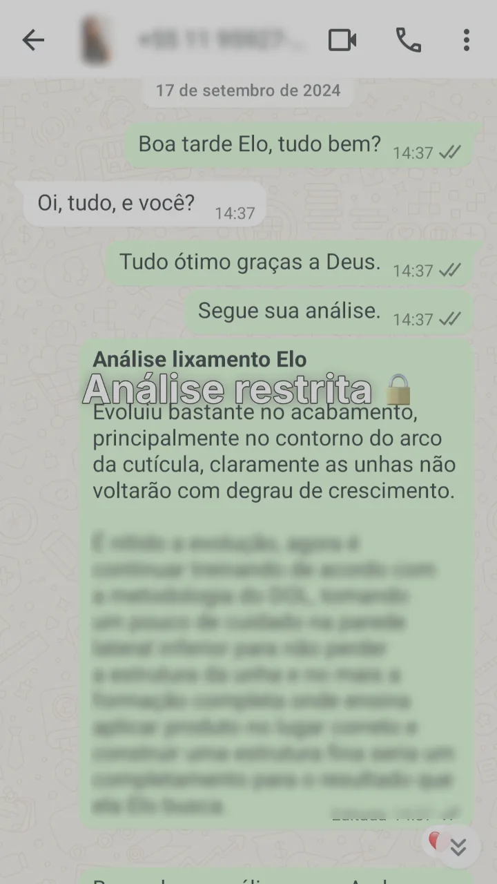 Análise de lixamento por escrito, com o que evoluiu e o que ajustar.